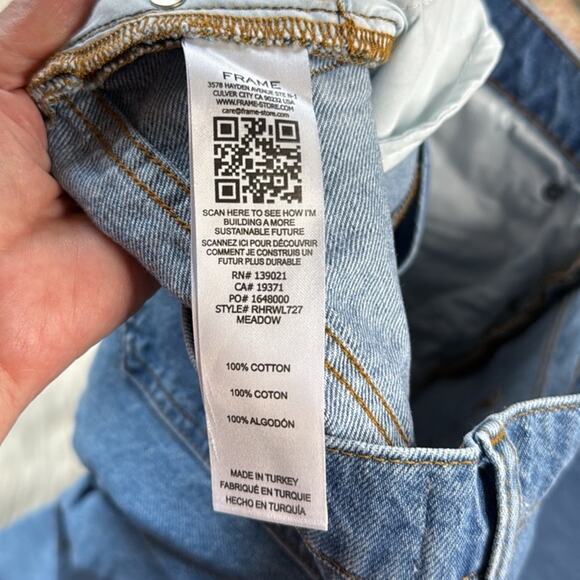 Frame Denim Rolled High Rise Jeans in Meadow - Picture 5 of 10